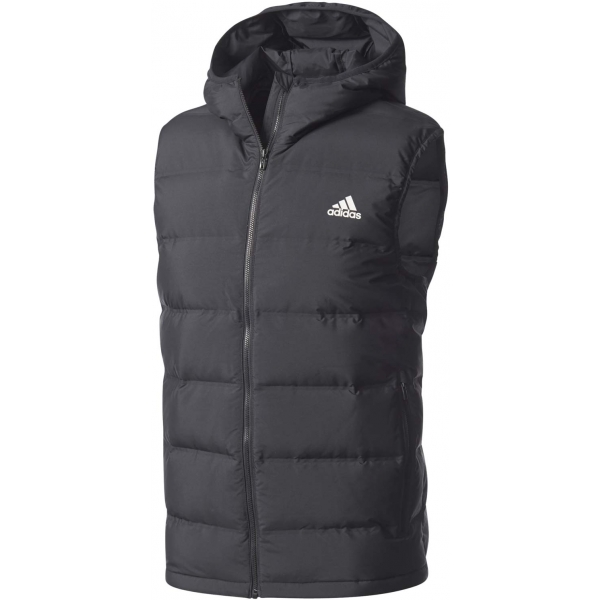 adidas HELIONIC DOWN HOODED VEST černá S - Pánská outdoorová vesta adidas