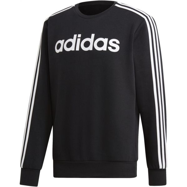 adidas ESSENTIALS 3 STRIPES CREWNECK FLEECE černá S - Pánská mikina adidas