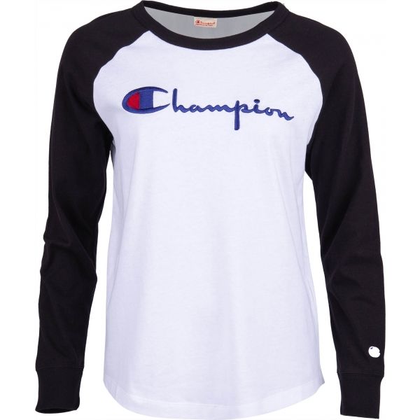 Champion CREWNECK LONG SLEEV bílá S - Dámské tričko s dlouhým rukávem Champion