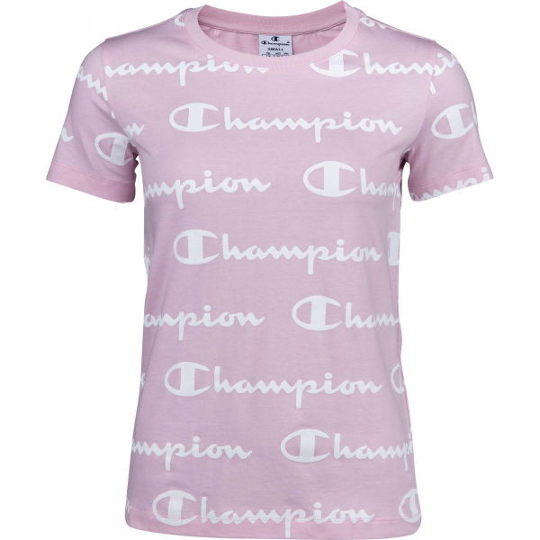 Champion CREWNECK T-SHIRT světle růžová S - Dámské tričko Champion
