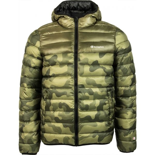 Champion HOODED JACKET zelená M - Pánská zimní bunda Champion