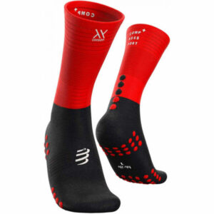 Compressport MID COMPRESSION SOCKS červen&aacute; T2 - Vysok&eacute; běžeck&eacute; ponožky Compressport