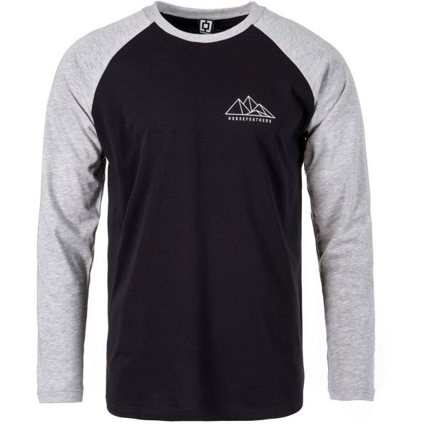 Horsefeathers PEAKS LS T-SHIRT černá XL - Pánské tričko s dlouhým rukávem Horsefeathers