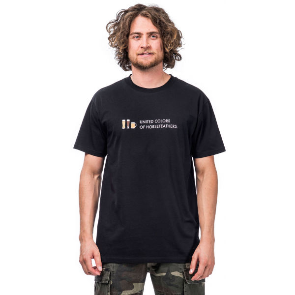 Horsefeathers UNITED COLORS T-SHIRT černá S - Pánské tričko Horsefeathers