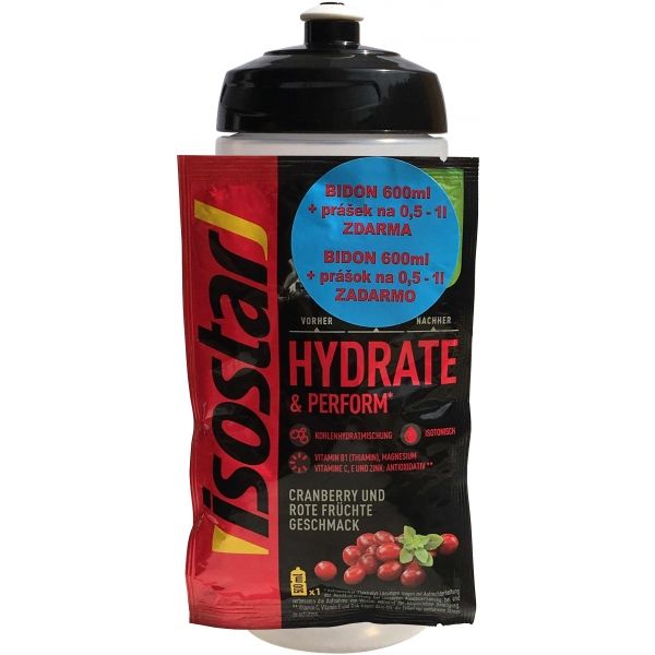 Isostar BIDON TRANSPARENT 600ML + PRÁŠEK 40G ZDARMA  NS - Sportovní láhev a isotonický nápoj zdarma Isostar