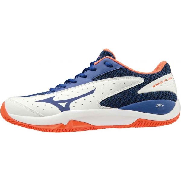 Mizuno WAVE FLASH CC bílá 10.5 - Pánská tenisová obuv Mizuno
