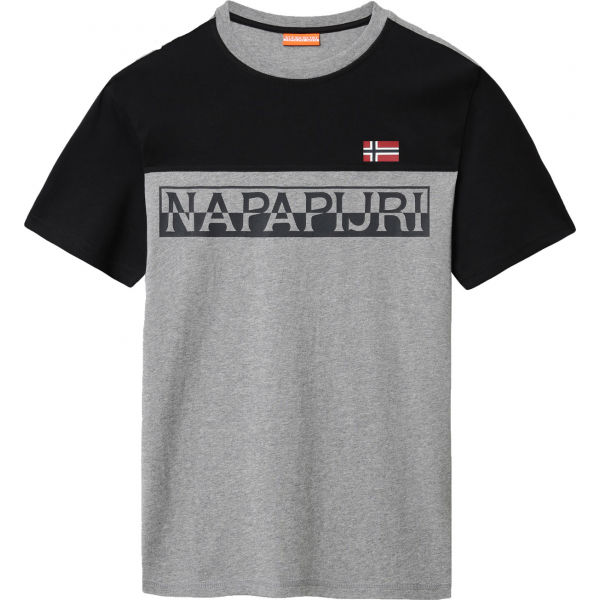 Napapijri SARAS šedá S - Pánské tričko Napapijri