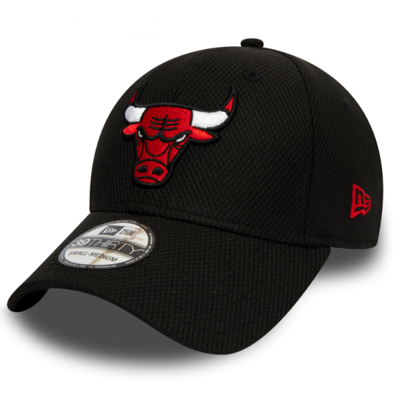 New Era 39THIRTY DIAMOND CHICAGO BULLS černá M/L - Pánská klubová kšiltovka New Era