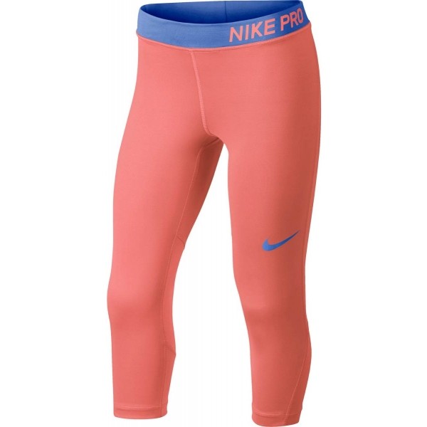 Nike PRO CAPRI růžová M - Dívčí legíny Nike