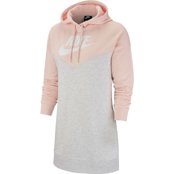 Nike NSW HRTG HOODIE DRESS SB růžová M - Dámské šaty Nike