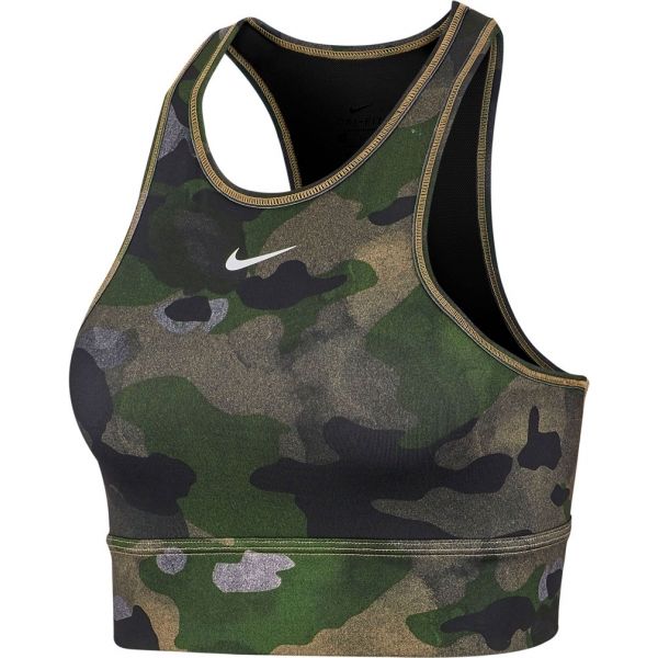Nike EVERYTHING CAMO BRA béžová L - Sportovní podprsenka Nike