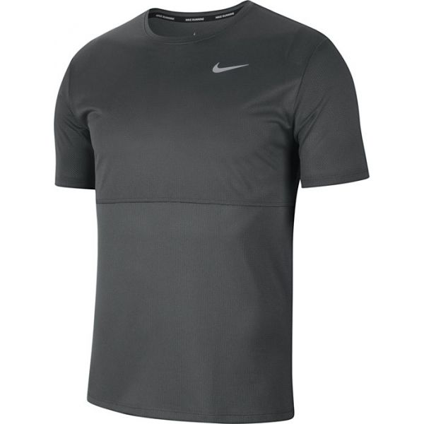 Nike BREATHE RUN TOP SS M šedá S - Pánské běžecké tričko Nike