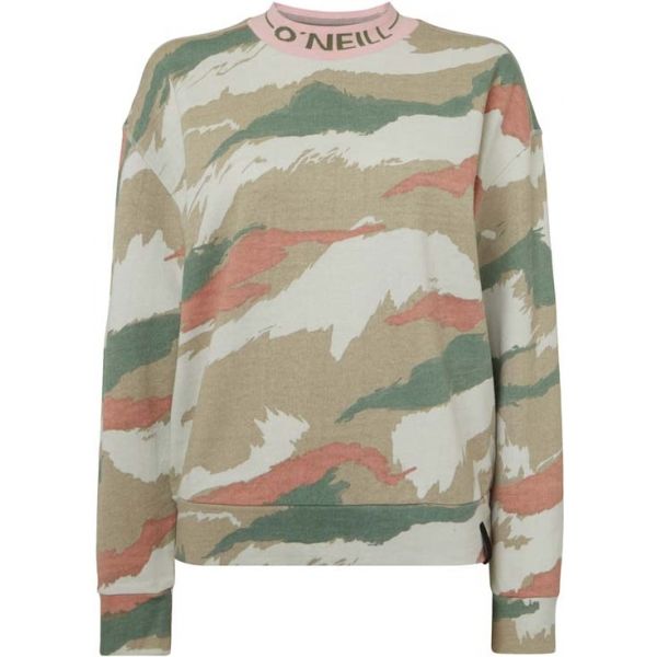 O'Neill LW CATALPA AOP CAMO CREW šedá M - Dámská mikina O'Neill