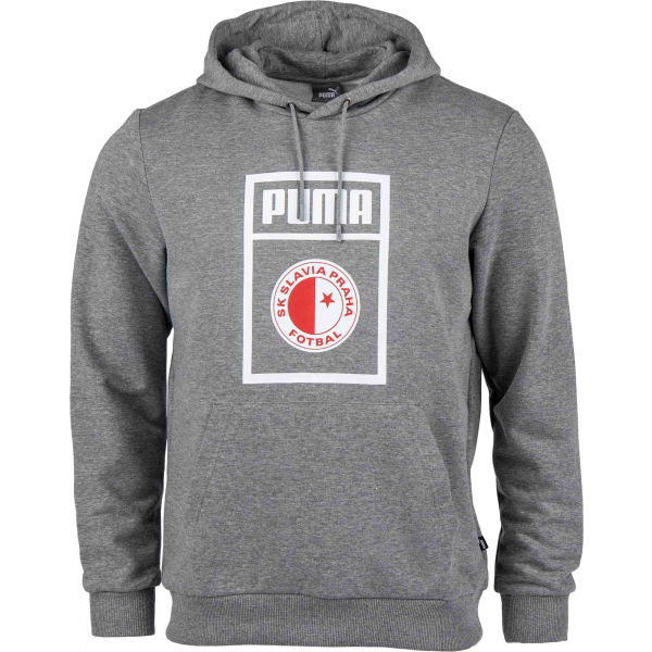 Puma SLAVIA PRAGUE GRAPHIC HOODY šedá XXL - Pánská mikina Puma