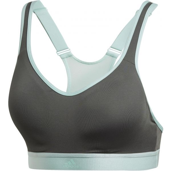 adidas STRNGR RACER tmavě šedá S - Dámská sportovní podprsenka adidas