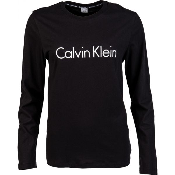 Calvin Klein L/S CREW NECK černá S - Dámské triko Calvin Klein