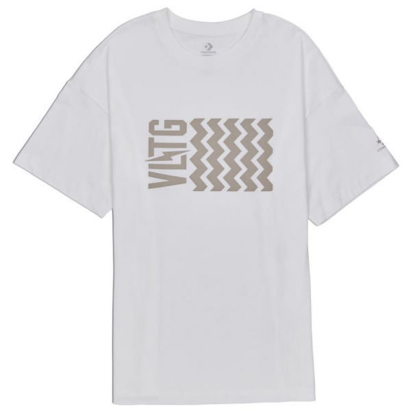 Converse VLTG OVERSIZED SHORT SLEEVE T-SHIRT bílá M - Dámské tričko Converse