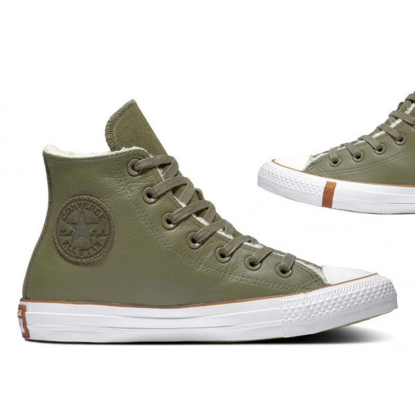 Converse CHUCK TAYLOR ALL STAR FAUX SHEARLING tmavě zelená 38 - Dámské zimní tenisky Converse
