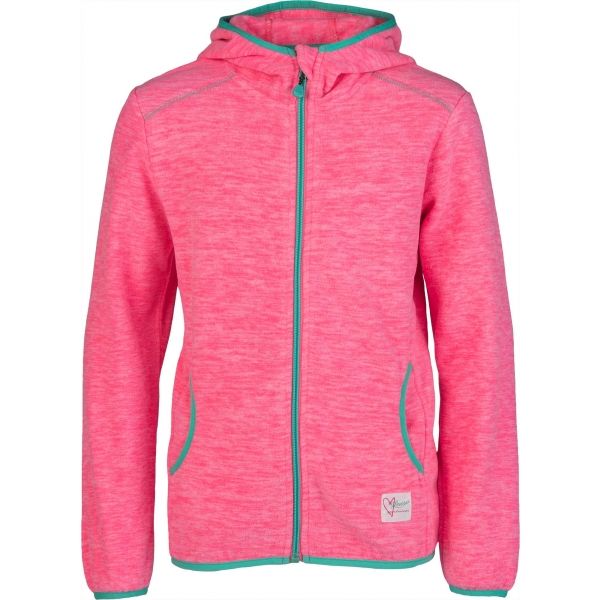 Lewro ELINDA růžová 152-158 - Dívčí fleecová mikina Lewro