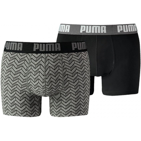 Puma BASIC GRAPHIC PRINT 2P černá S - Pánské boxerky Puma
