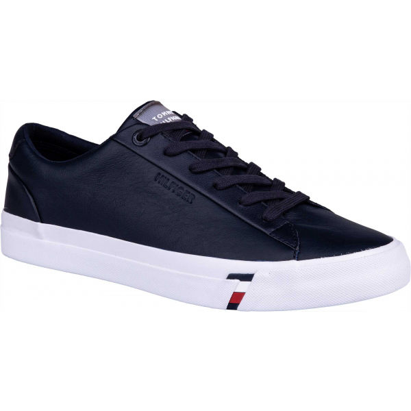 Tommy Hilfiger CORPORATE LEATHER SNEAKER tmavě modrá 46 - Pánské tenisky Tommy Hilfiger
