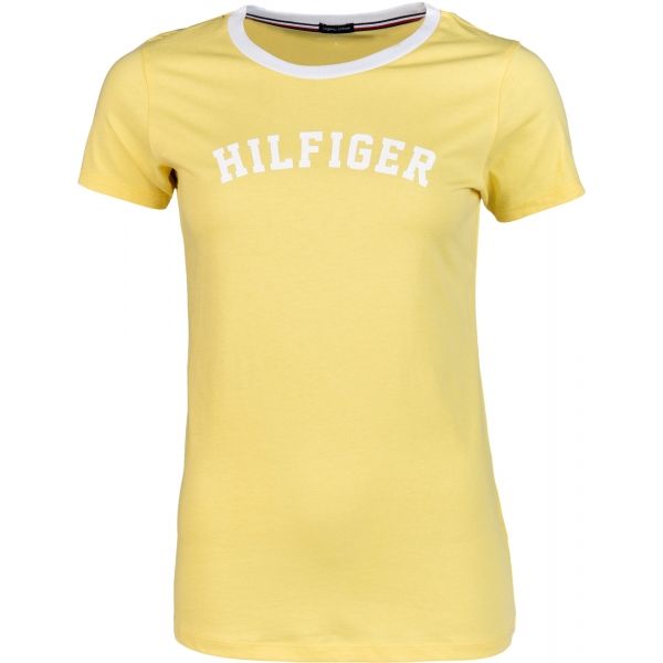 Tommy Hilfiger SS TEE PRINT žlutá M - Dámské tričko Tommy Hilfiger