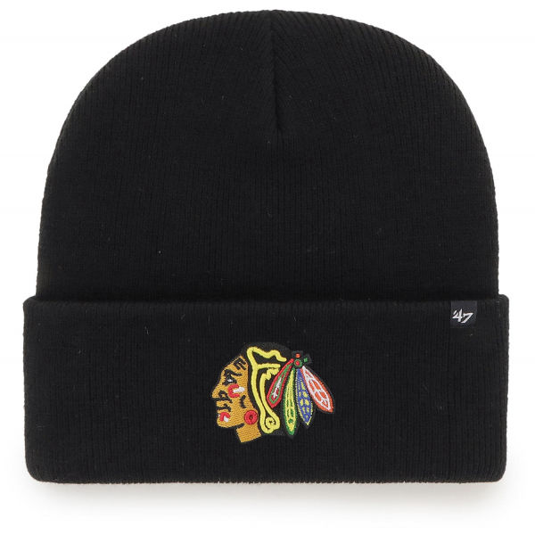 47 NHL CHICAGO BLACKHAWKS HAYMAKER '47 CUFF KNIT BLK  UNI - Zimní čepice 47