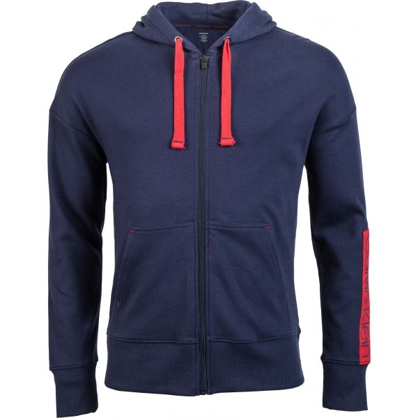 Calvin Klein FULL ZIP HOODIE tmavě modrá L - Pánská mikina Calvin Klein