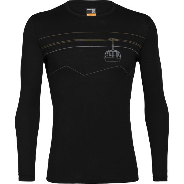 Icebreaker 200 OASIS LS CREWE PEAK TO PEAK LIFT černá S - Pánské funkční triko Icebreaker