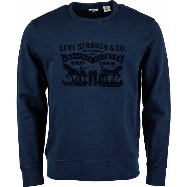 Levi's GRAPHIC CREW B LOGO SSNL CREW MINERAL BL šedá M - Pánská mikina Levi's