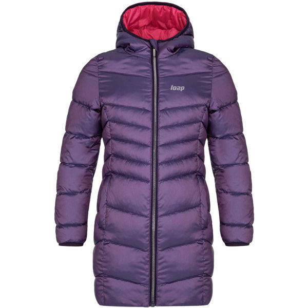 Loap IDUZIE fialová 122-128 - Dívčí zimní kabát Loap