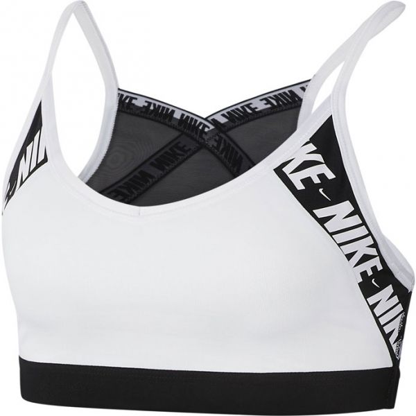 Nike INDY LOGO BRA bílá M - Dámská sportovní podprsenka Nike