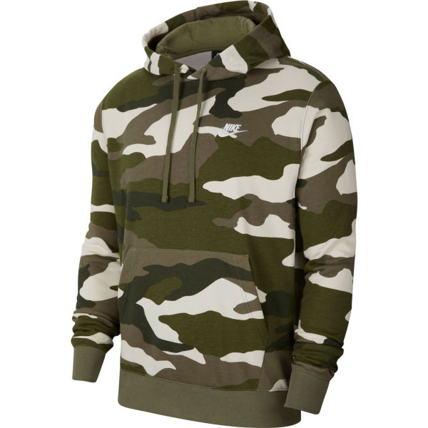 Nike NSW CLUB HOODIE PO FT CAMO M  L - Pánská mikina Nike