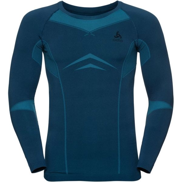Odlo SUW MEN'S TOP L/S CREW NECK PERFORMANCE EVOLUTION WARM modrá L - Pánské triko Odlo
