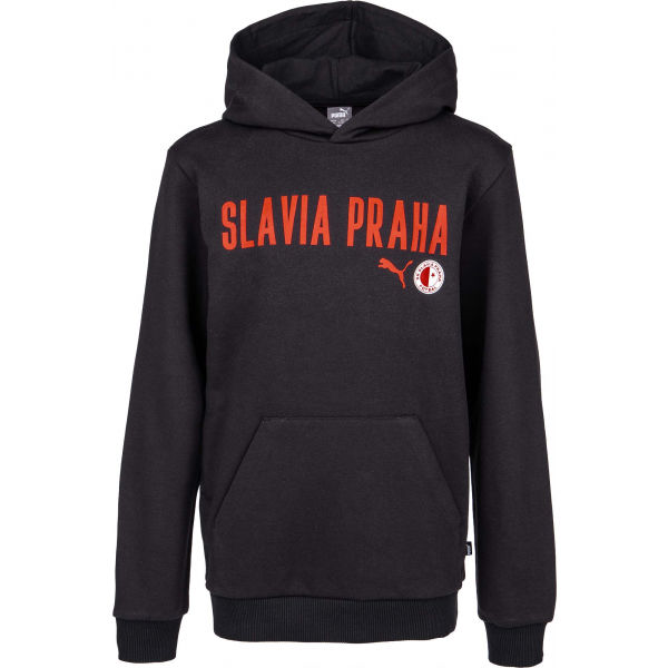 Puma Slavia Prague Graphic Hoody Jr DGRY  116 - Chlapecká mikina Puma