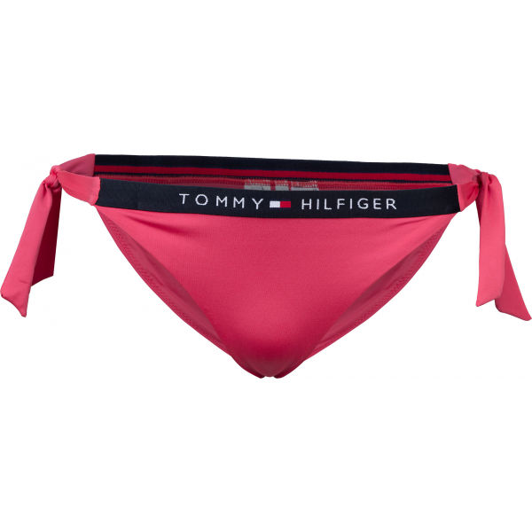 Tommy Hilfiger CHEEKY SIDE TIE BIKINI červená XS - Dámský spodní díl plavek Tommy Hilfiger