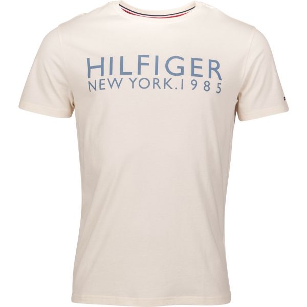 Tommy Hilfiger CN SS TEE LOGO bílá M - Pánské tričko Tommy Hilfiger