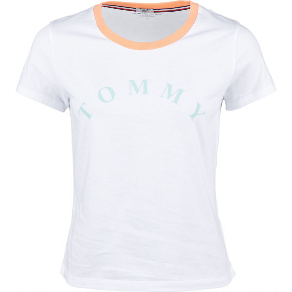 Tommy Hilfiger SS TEE SLOGAN bílá M - Dámské tričko Tommy Hilfiger