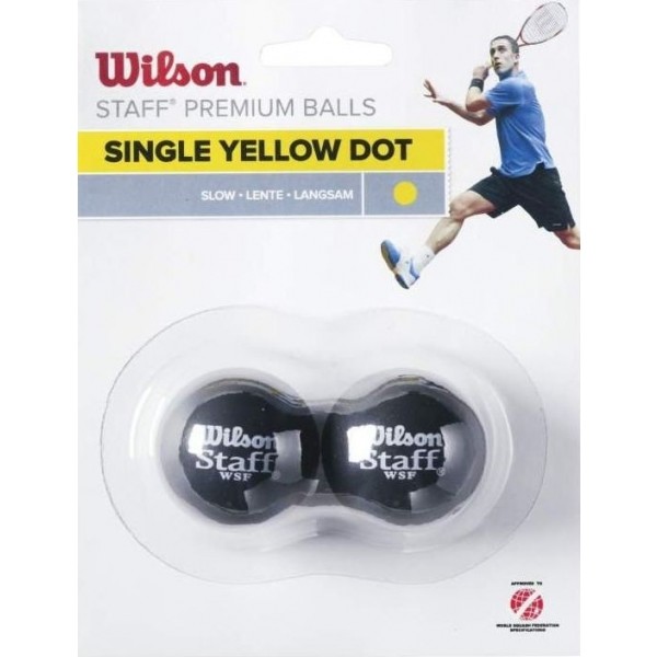 Wilson STAFF SQUASH 2 BALL YEL DOT   - Squashový míček Wilson