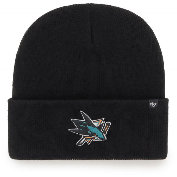 47 NHL SAN JOSE SHARKS HAYMAKER '47 CUFF KNIT BLK  UNI - Zimní čepice 47