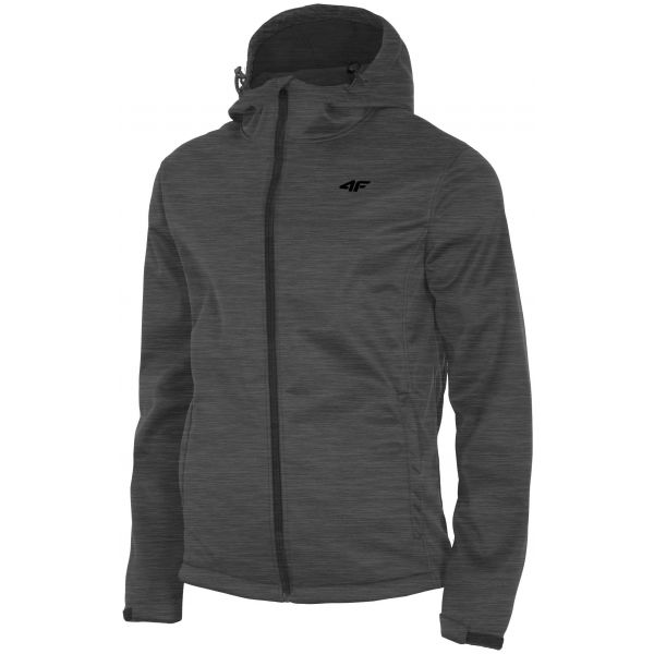 4F MENS SOFTSHELLS šedá M - Pánská sofstshellová bunda 4F