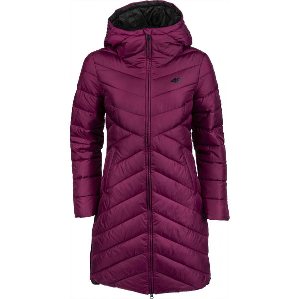 4F WOMEN´S JACKET vínová S - Dámský kabát 4F