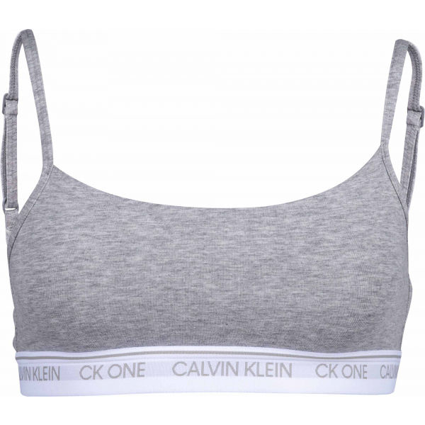 Calvin Klein UNLINED BRALETTE šedá M - Dámská podprsenka Calvin Klein