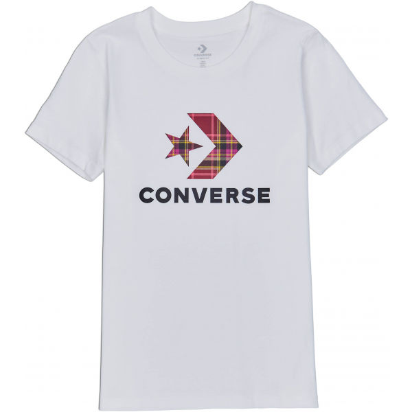 Converse WOMENS STAR CHEVRON PLAID INFILL TEE  XS - Dámské tričko Converse