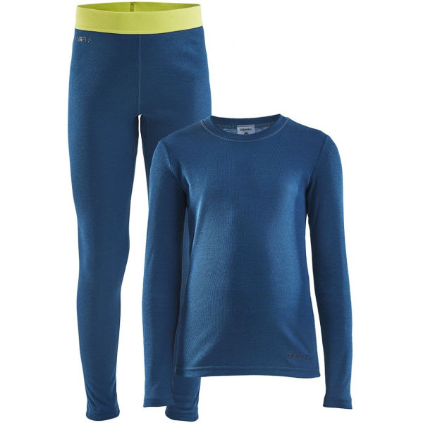 Craft WARM BASELAYER SET J CORE modrá 110-116 - Dětský funkční set Craft