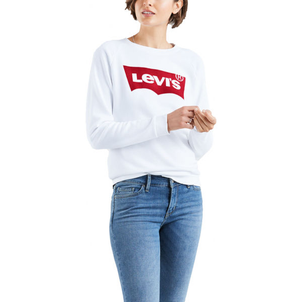 Levi's RELAXED GRAPHIC CREW bílá XS - Dámská mikina Levi's