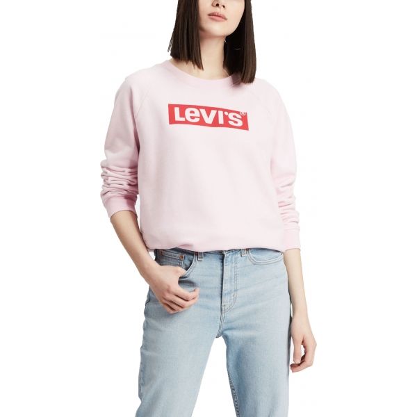 Levi's RELAXED GRAPHIC CREW růžová M - Dámská mikina Levi's