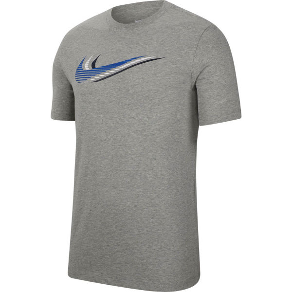 Nike NSW SS TEE SWOOSH M šedá 2XL - Pánské tričko Nike