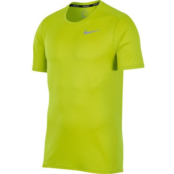 Nike DRI FIT BREATHE RUN TOP SS zelená XL - Pánské běžecké tričko Nike