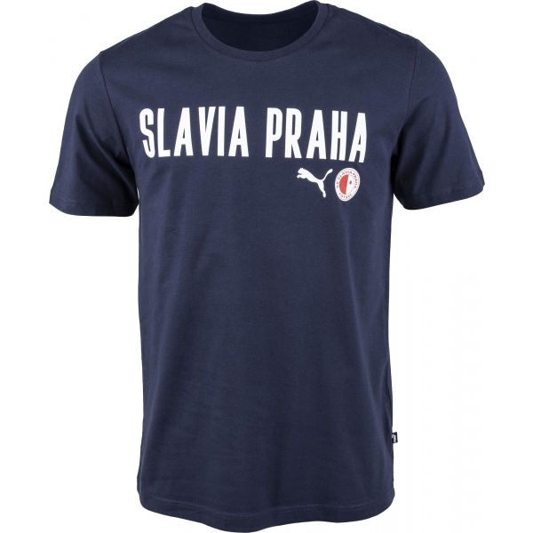 Puma Slavia Prague Graphic Tee DBLU  XL - Pánské triko Puma